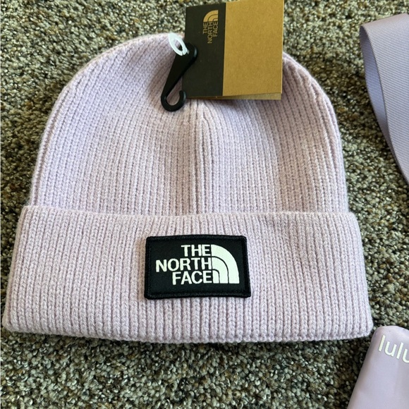 The North Face adult lavender Purple Beanie and Lululemon dual pouch wristlet - Picture 2 of 3